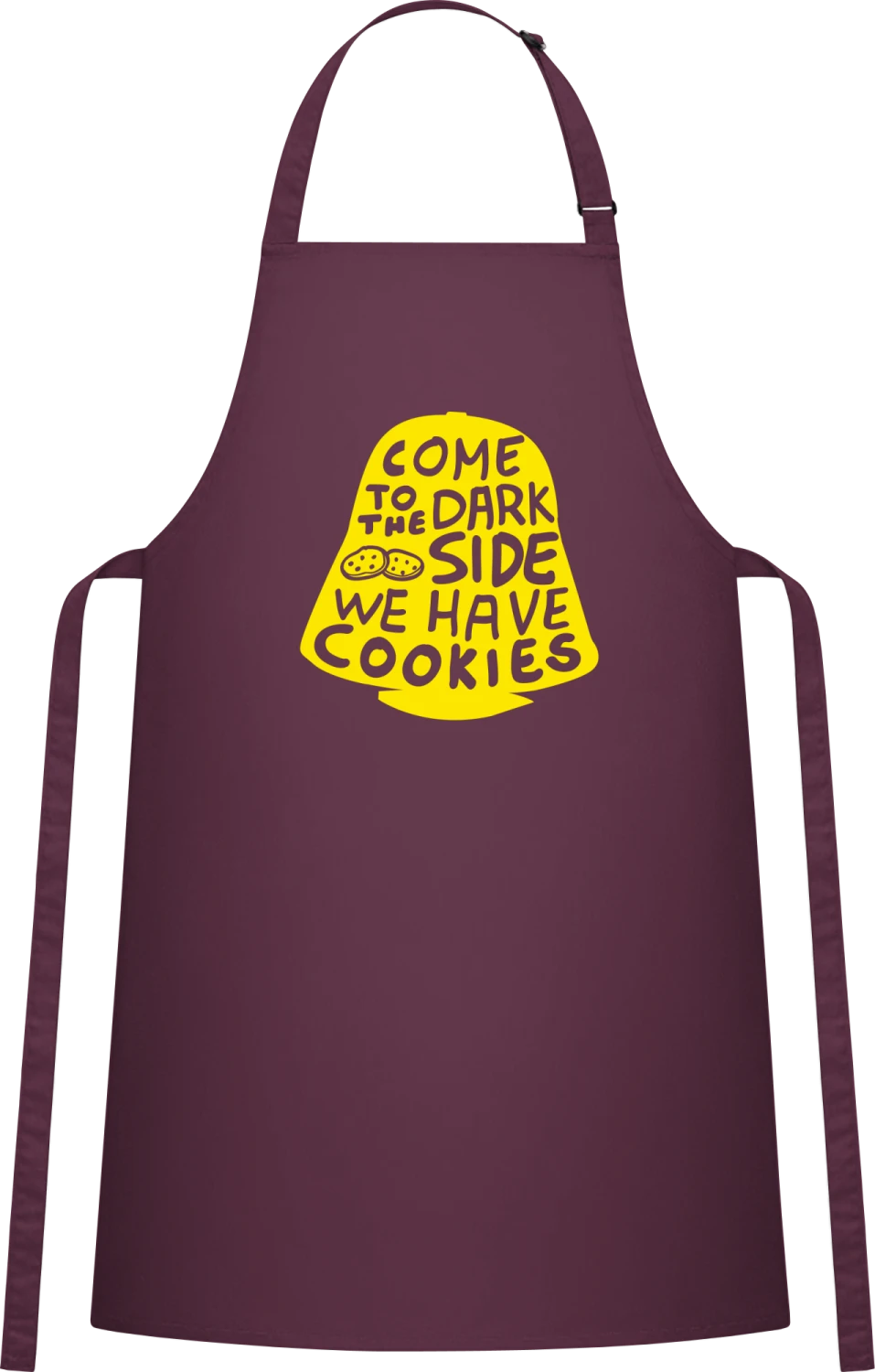 Darth Vader Cookies - Aubergine Cotton Bib Apron - Front