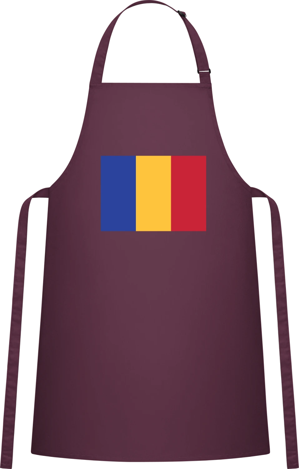 Romania Flag - Aubergine Cotton Bib Apron - Front