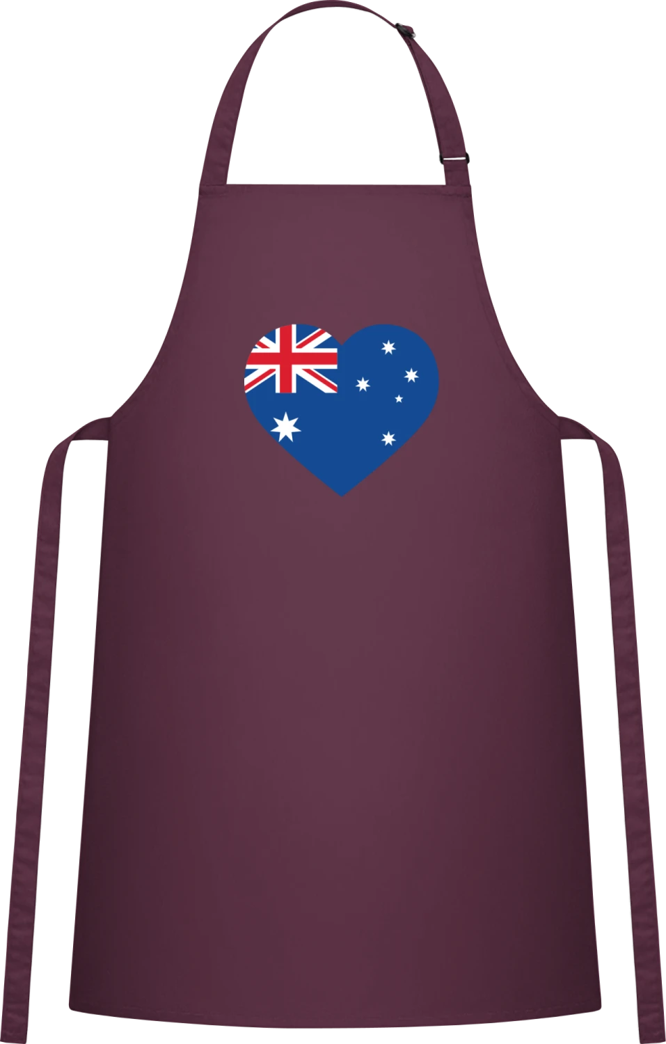 Australia Heart Flag - Aubergine Cotton Bib Apron - Front