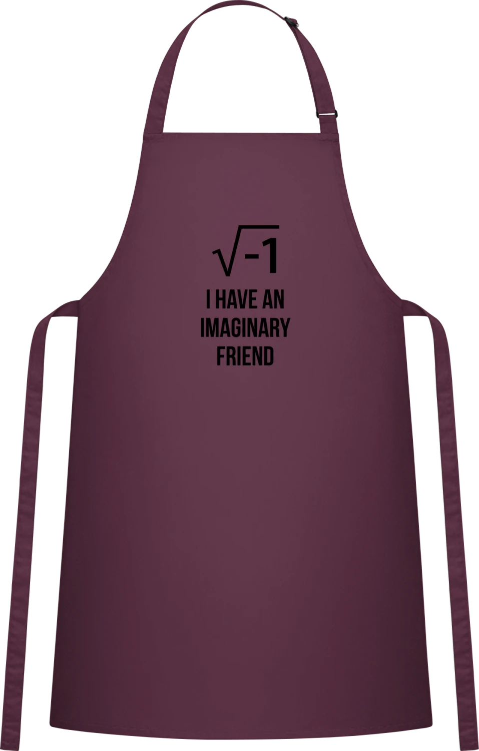 Imaginary Friend - Aubergine Cotton Bib Apron - Front