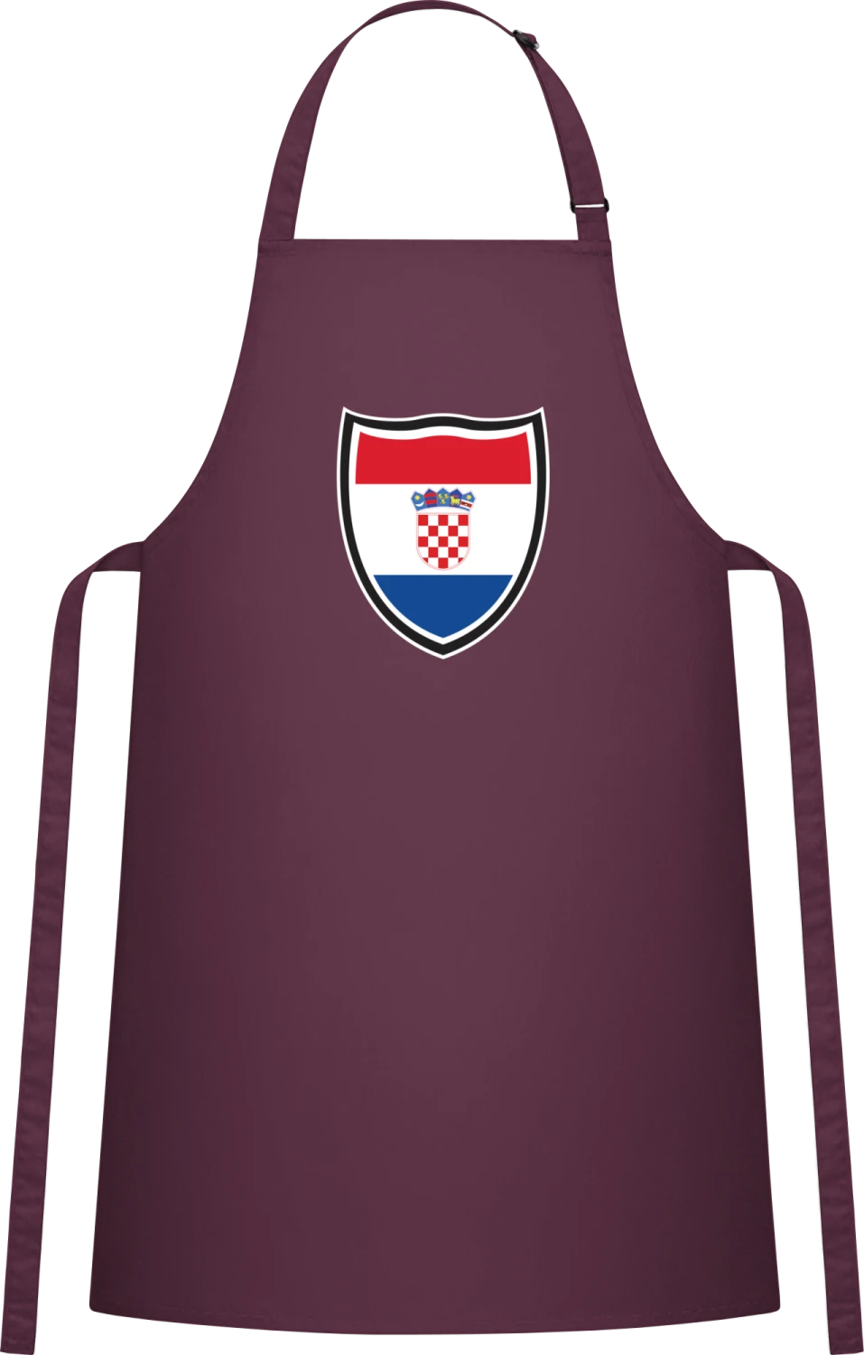 Croatia Shield Flag - Aubergine Cotton Bib Apron - Front