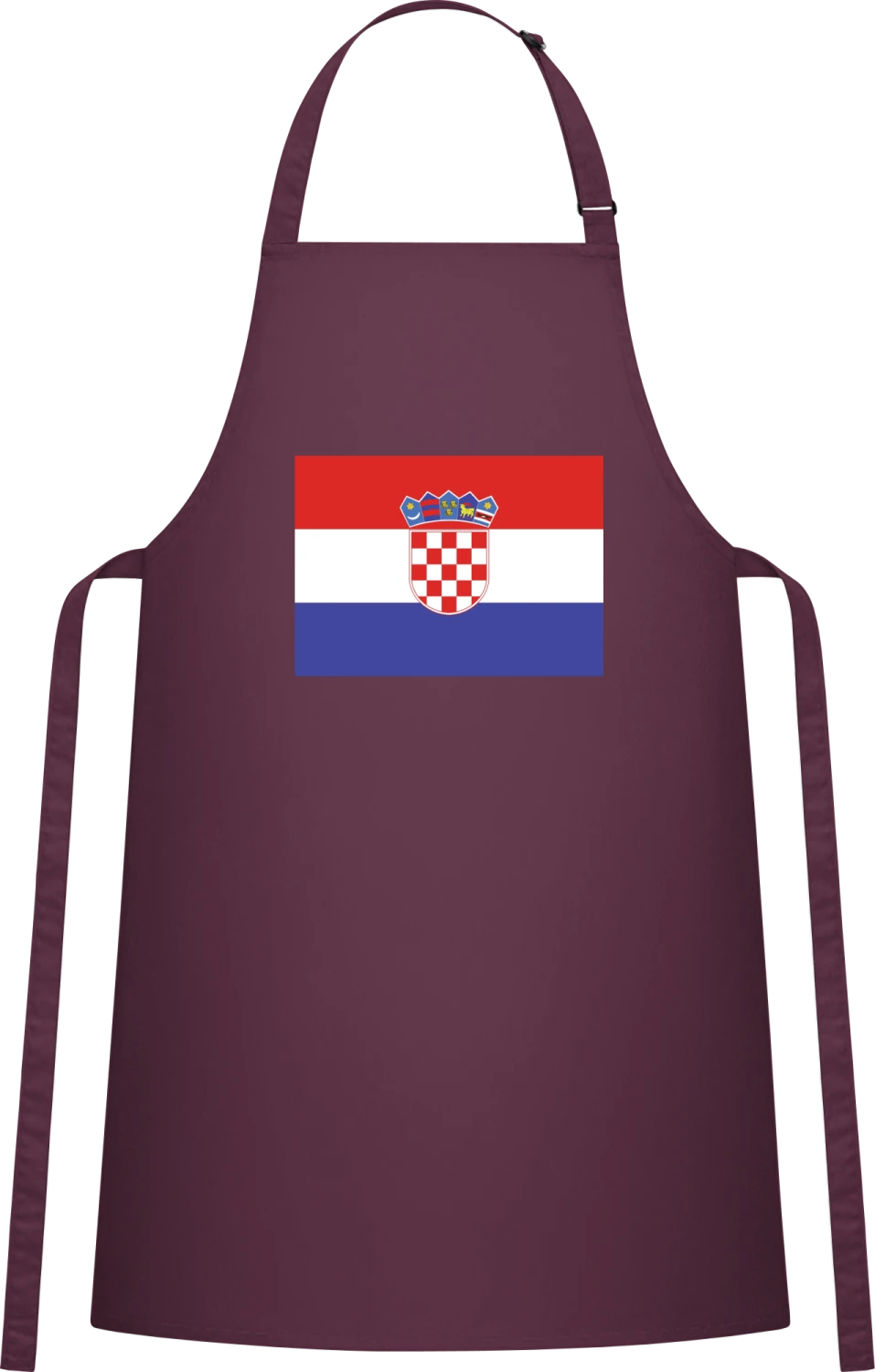 Croatia Flag - Aubergine Cotton Bib Apron - Front