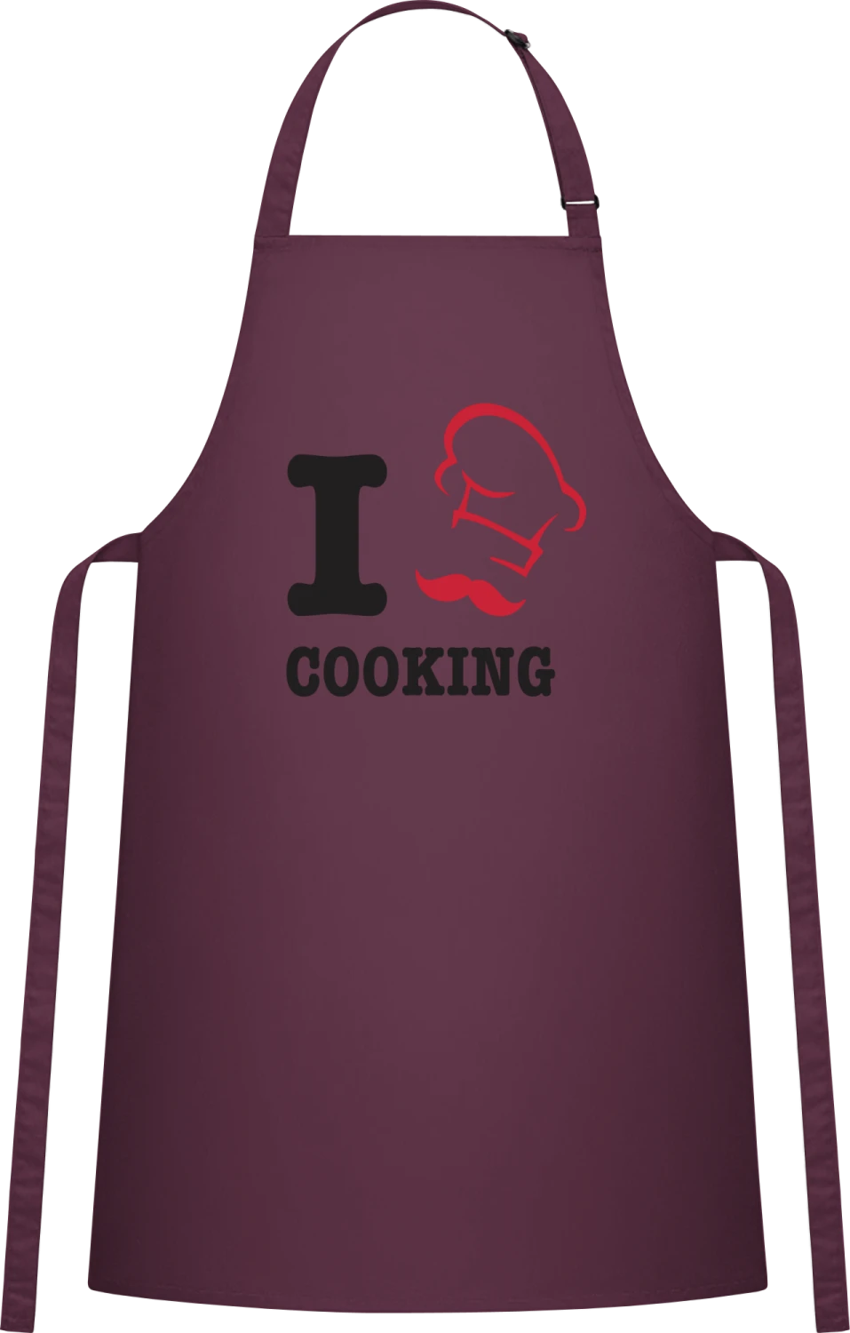 I Heart Coocking - Aubergine Cotton Bib Apron - Front