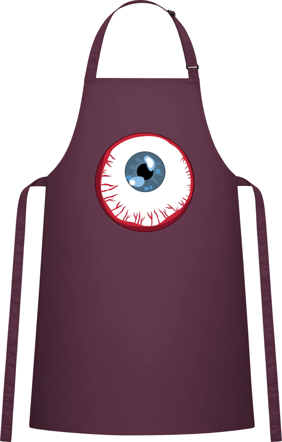 Eyeball - Aubergine Cotton Bib Apron - Front