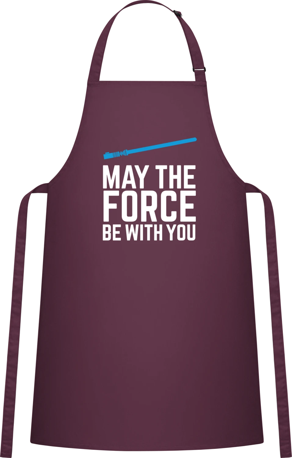 May The Force Be With You - Aubergine Cotton Bib Apron - Front