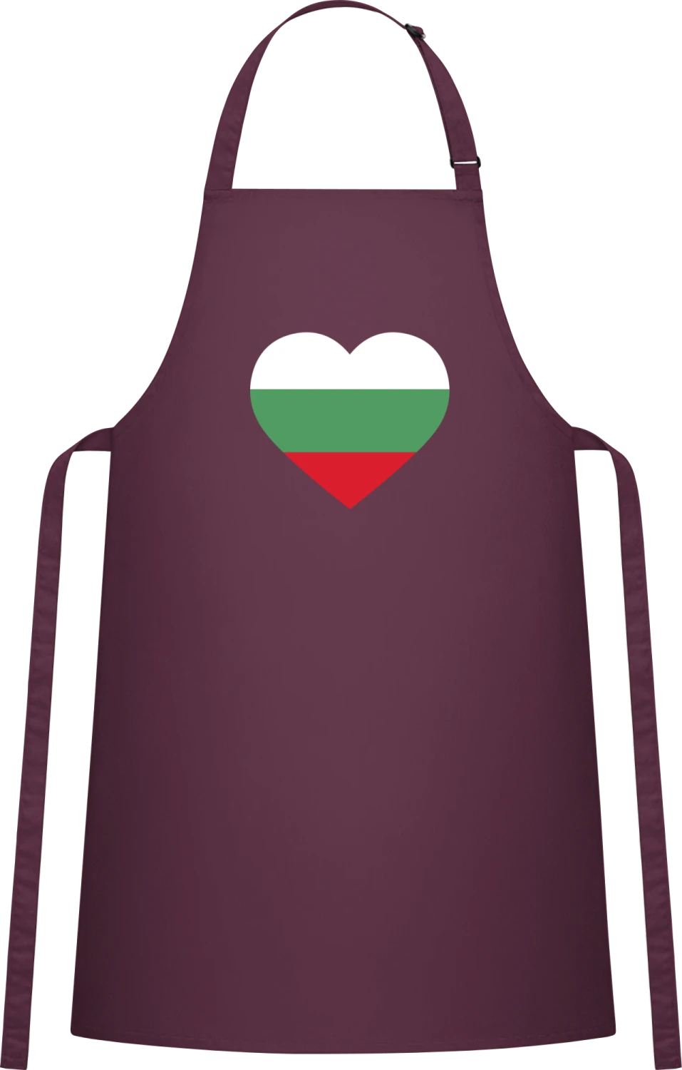 Bulgaria Heart - Aubergine Cotton Bib Apron - Front