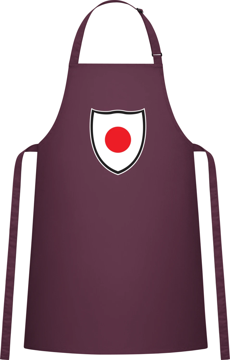 Japan Shield Flag - Aubergine Cotton Bib Apron - Front