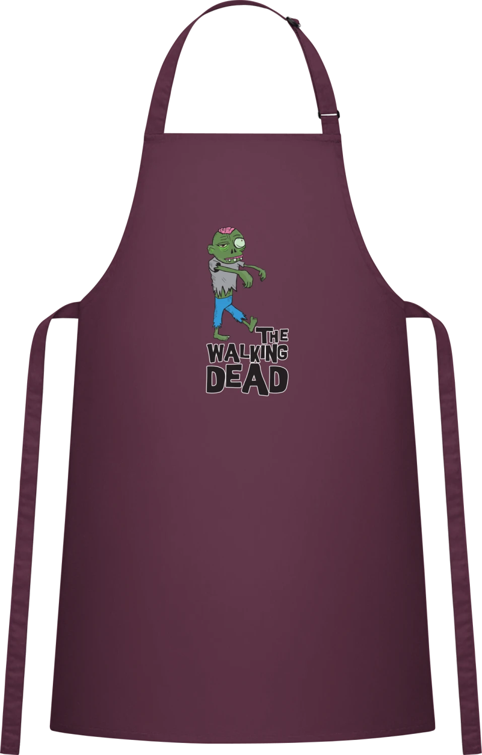 Green Zombie The Walking Dead - Aubergine Cotton Bib Apron - Front