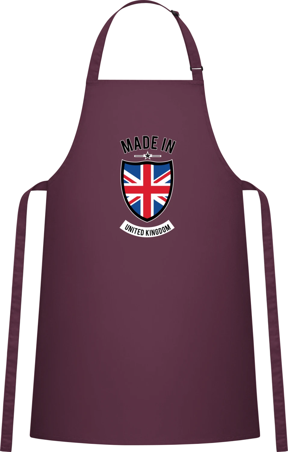 Made in United Kingdom - Aubergine Cotton Bib Apron - Front