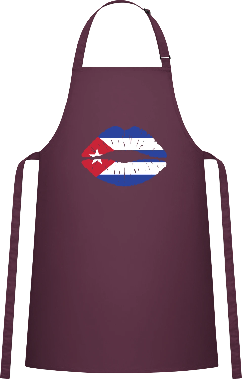 Cuban Kiss Flag - Aubergine Cotton Bib Apron - Front