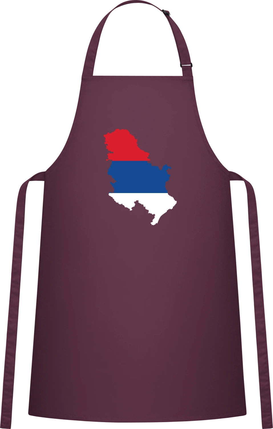 Serbia Map - Aubergine Cotton Bib Apron - Front