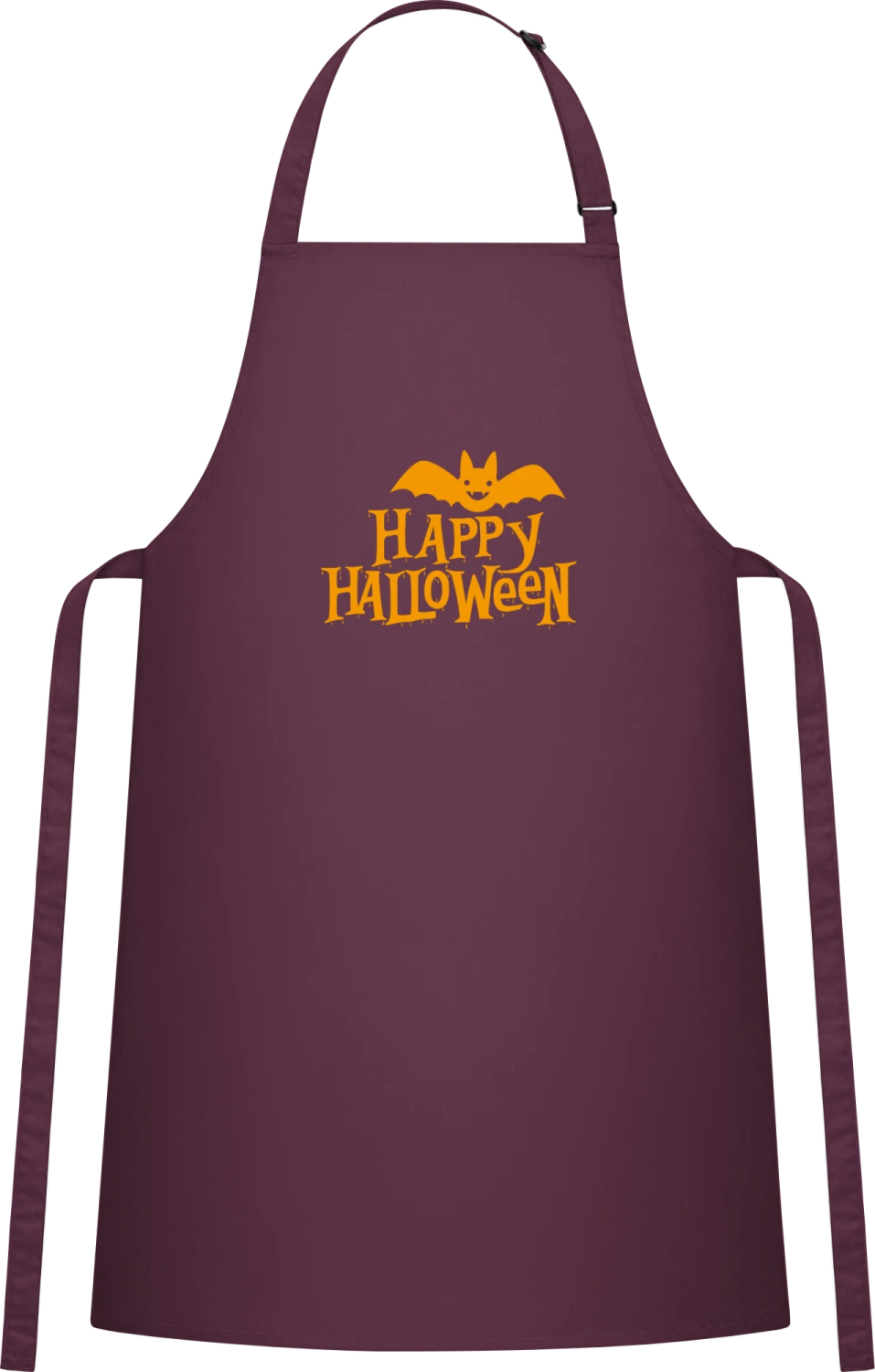 Happy Halloween - Aubergine Cotton Bib Apron - Front