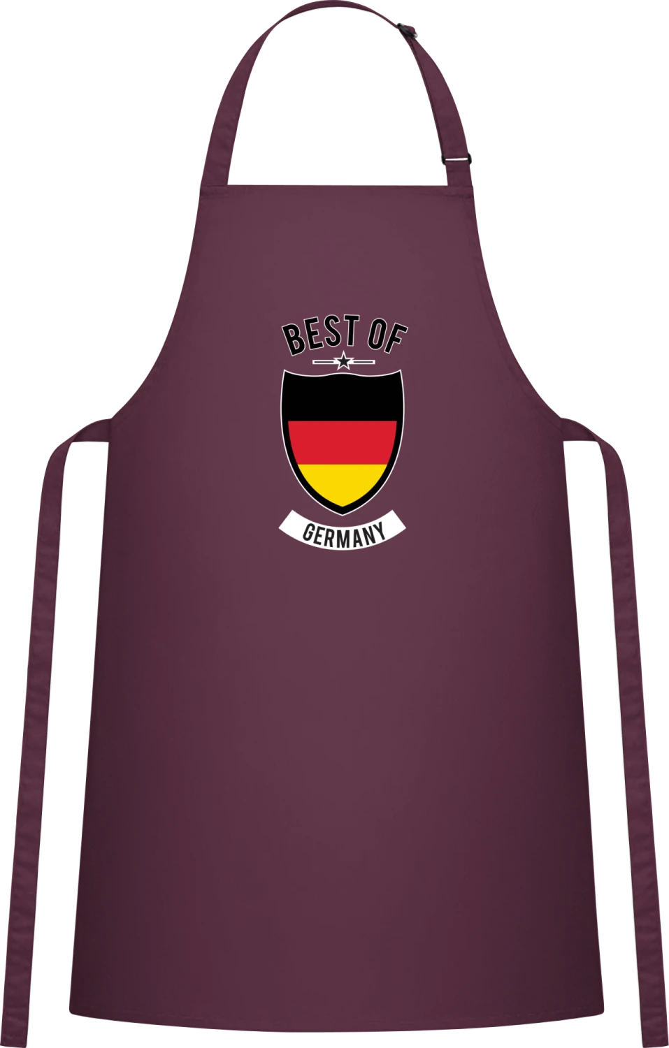 Best of Germany - Aubergine Cotton Bib Apron - Front