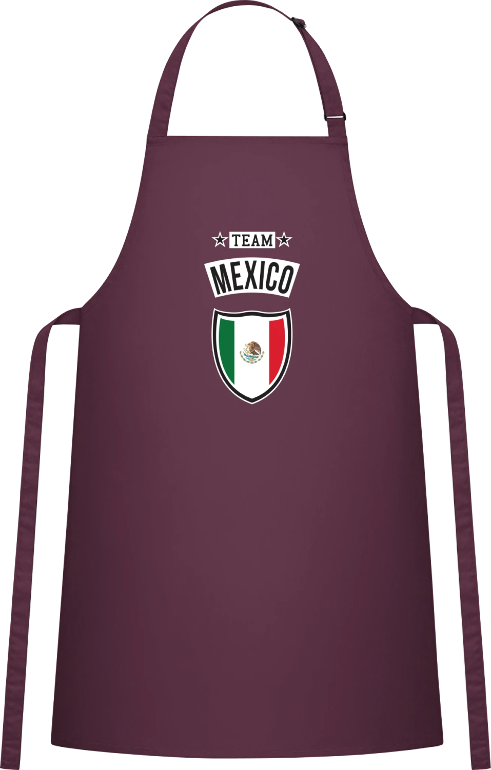 Team Mexico - Aubergine Cotton Bib Apron - Front