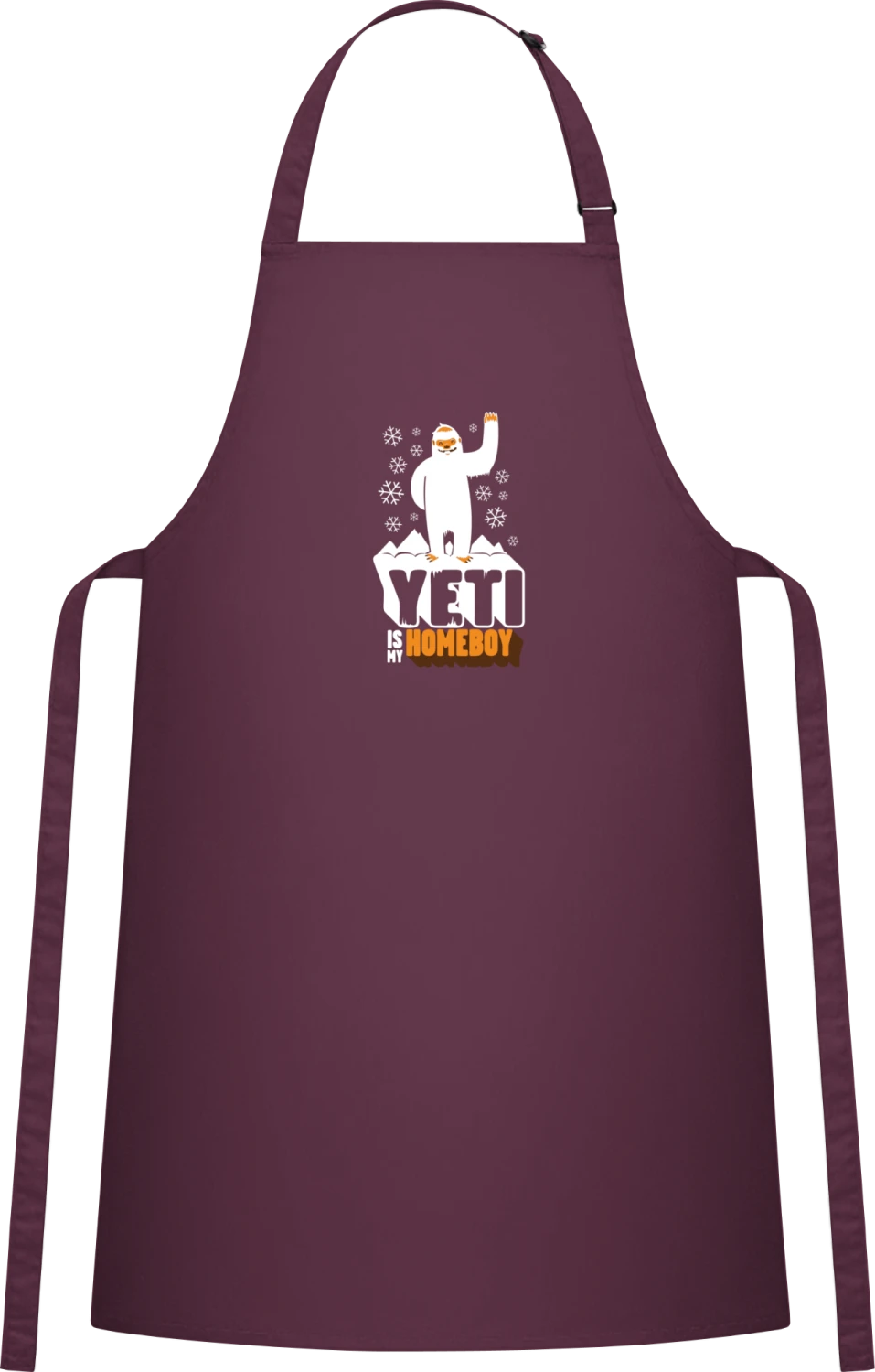 Yeti - Aubergine Cotton Bib Apron - Front