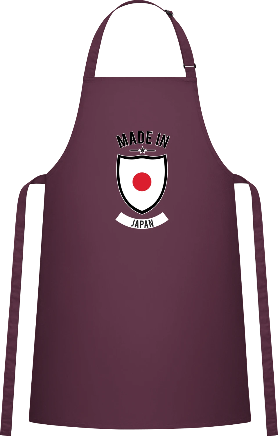 Made in Japan - Aubergine Cotton Bib Apron - Front