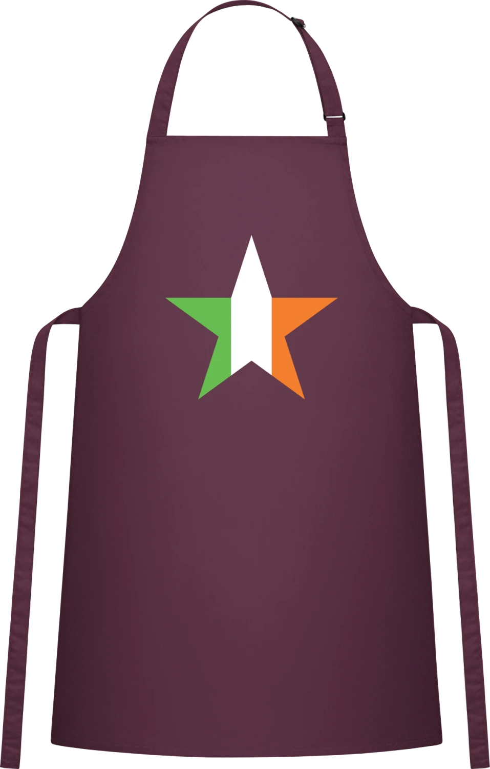 Irish Star - Aubergine Cotton Bib Apron - Front