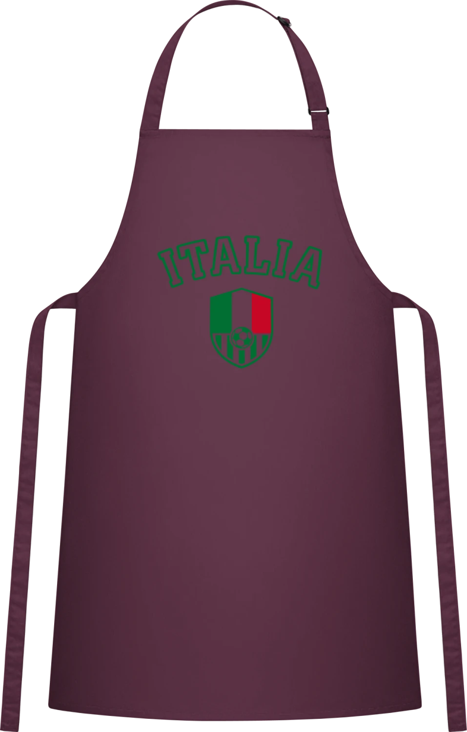 Italia - Aubergine Cotton Bib Apron - Front