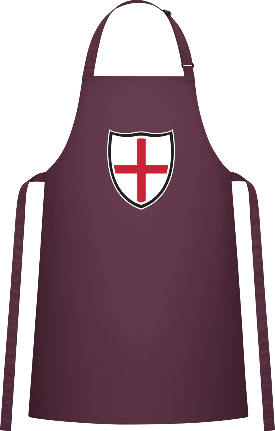 England Shield Flag - Aubergine Cotton Bib Apron - Front