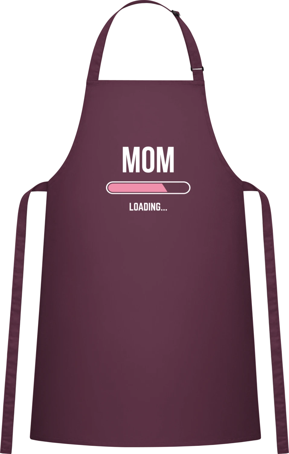 Loading Mom - Aubergine Cotton Bib Apron - Front