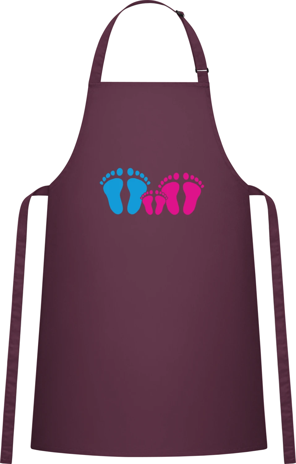 Family Feet Daughter - Aubergine Cotton Bib Apron - Front