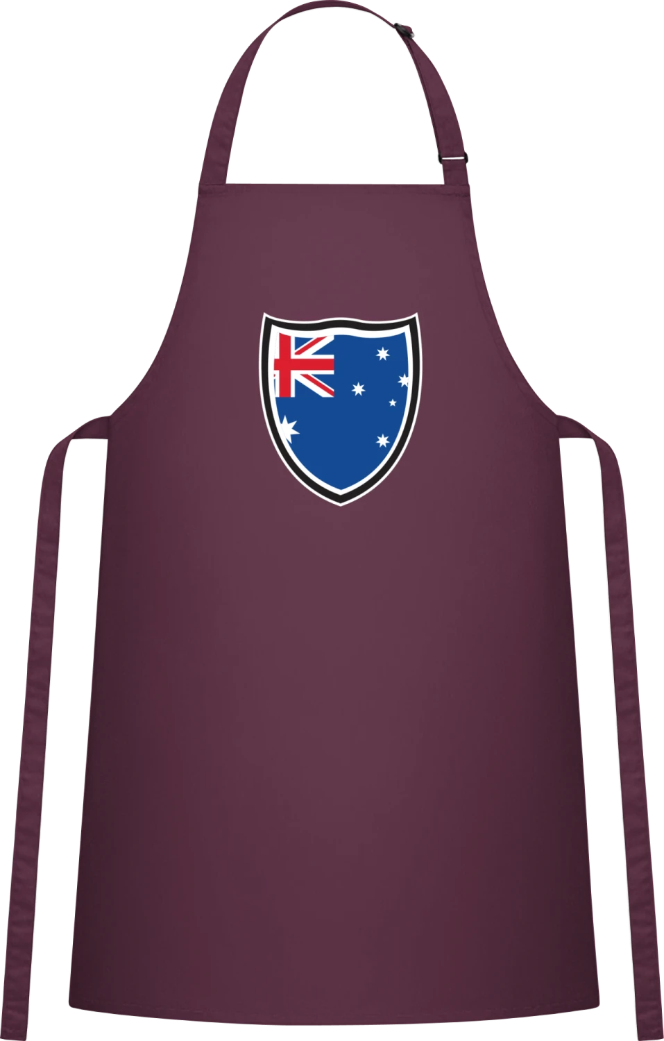 Australia Shield Flag - Aubergine Cotton Bib Apron - Front