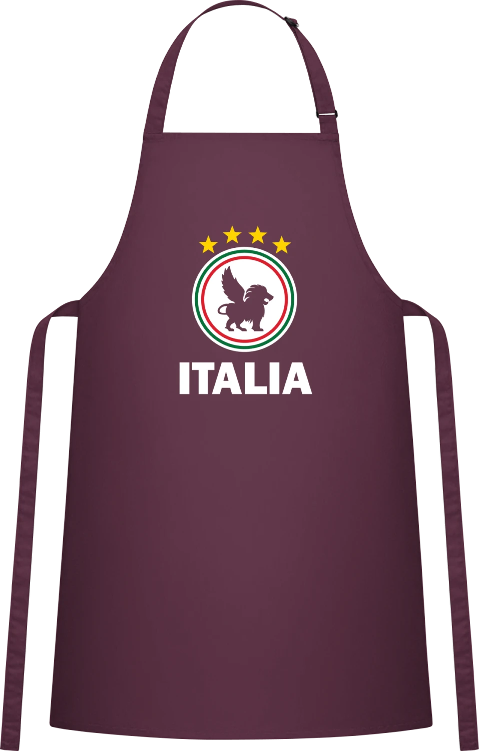 Italia - Aubergine Cotton Bib Apron - Front