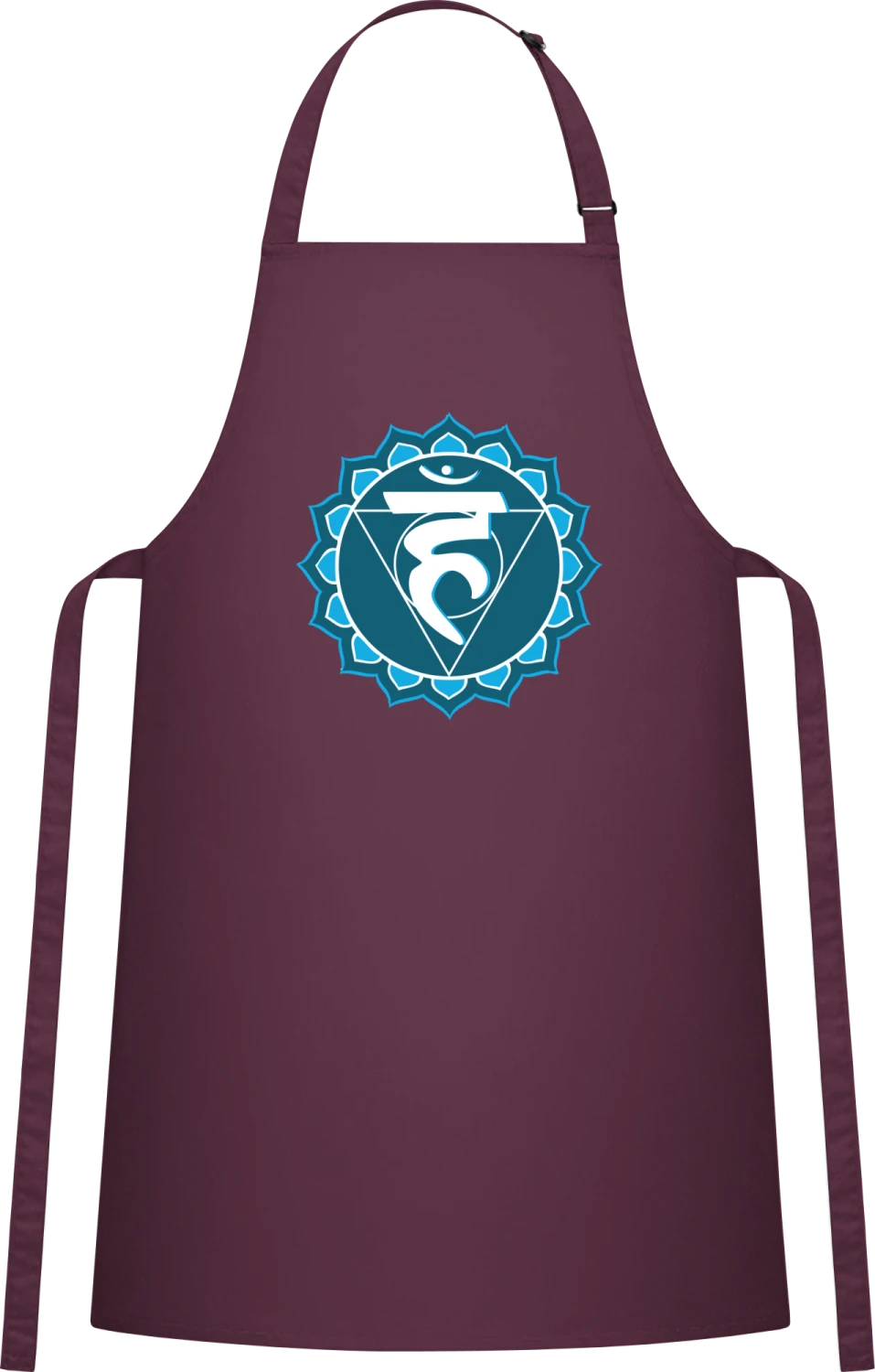 Chakra Visuddha - Aubergine Cotton Bib Apron - Front