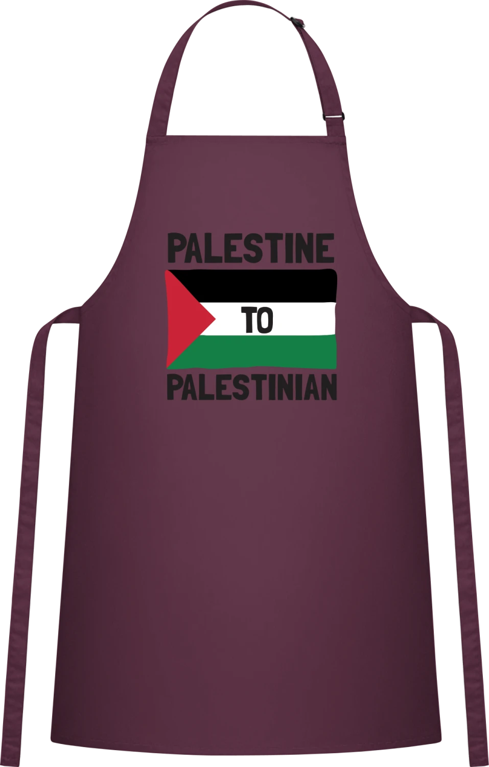 Palestine To Palestinian - Aubergine Cotton Bib Apron - Front