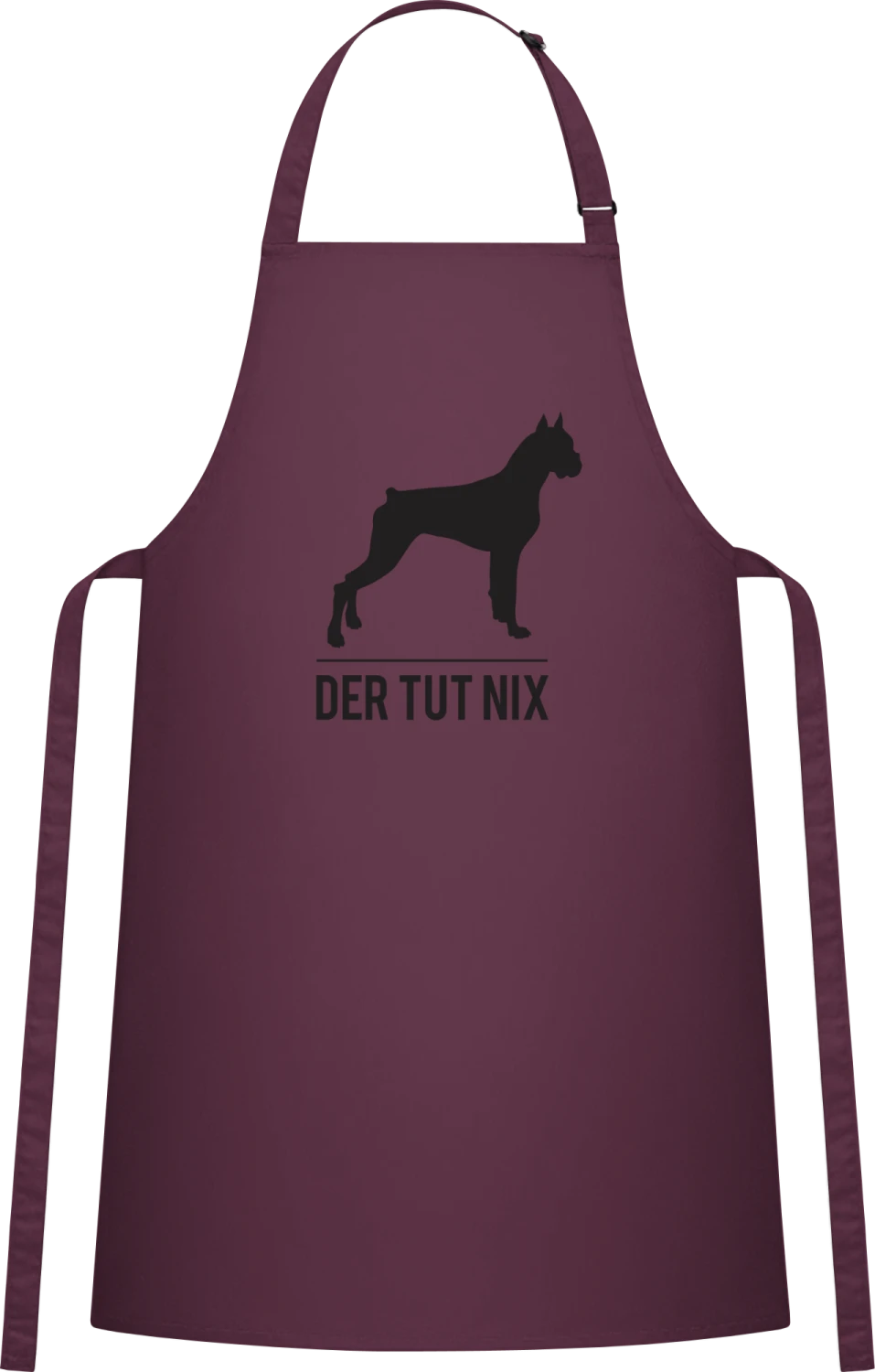 Der tut nix Kampfhund - Aubergine Cotton Bib Apron - Front