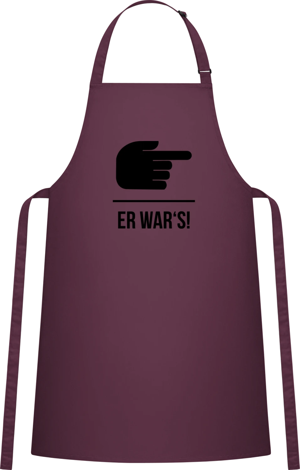 Er war´s - Aubergine Cotton Bib Apron - Front