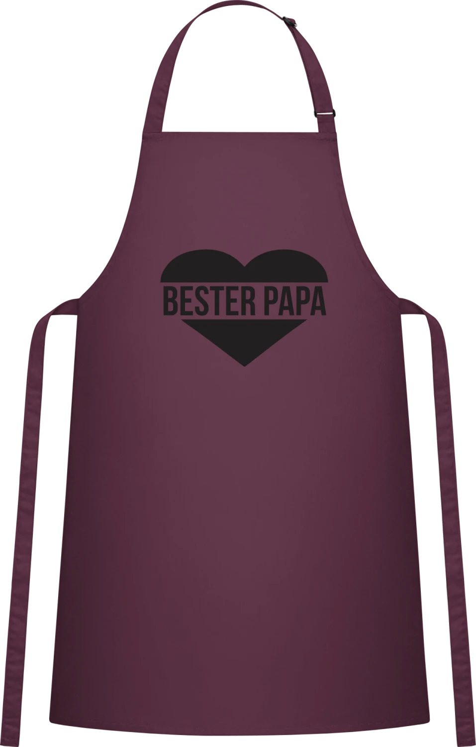 Bester Papa - Aubergine Cotton Bib Apron - Front