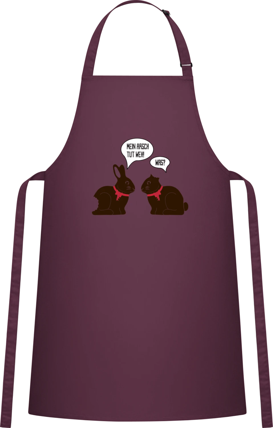 Mein Arsch tut weh - Aubergine Cotton Bib Apron - Front