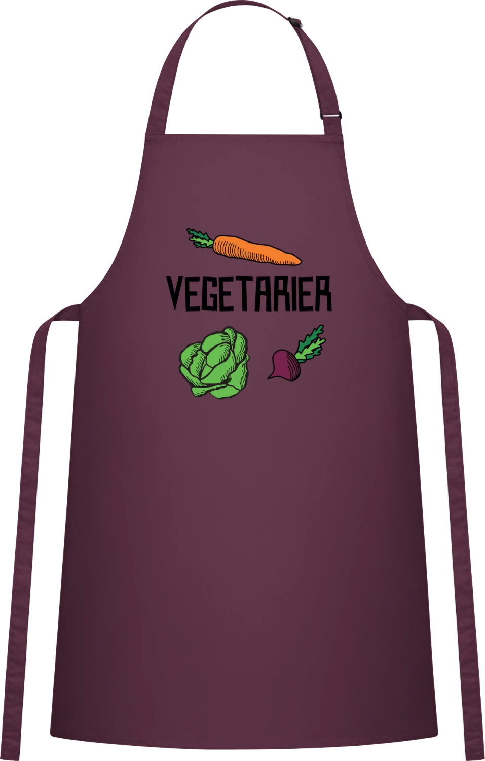 Vegetarier Illustration - Aubergine Cotton Bib Apron - Front