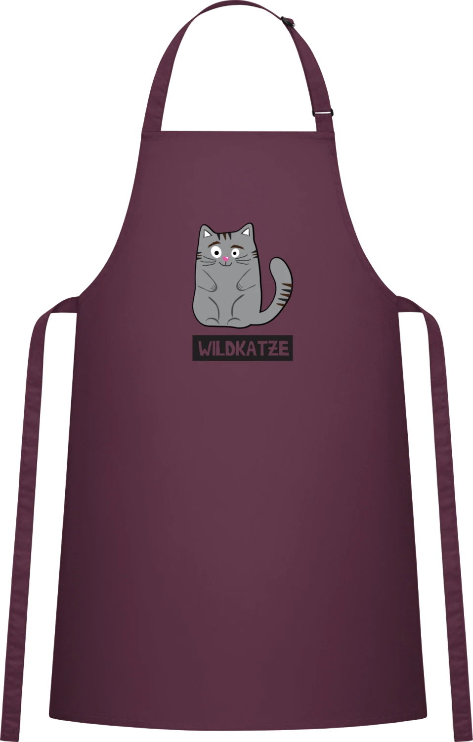 Wildkatze - Aubergine Cotton Bib Apron - Front