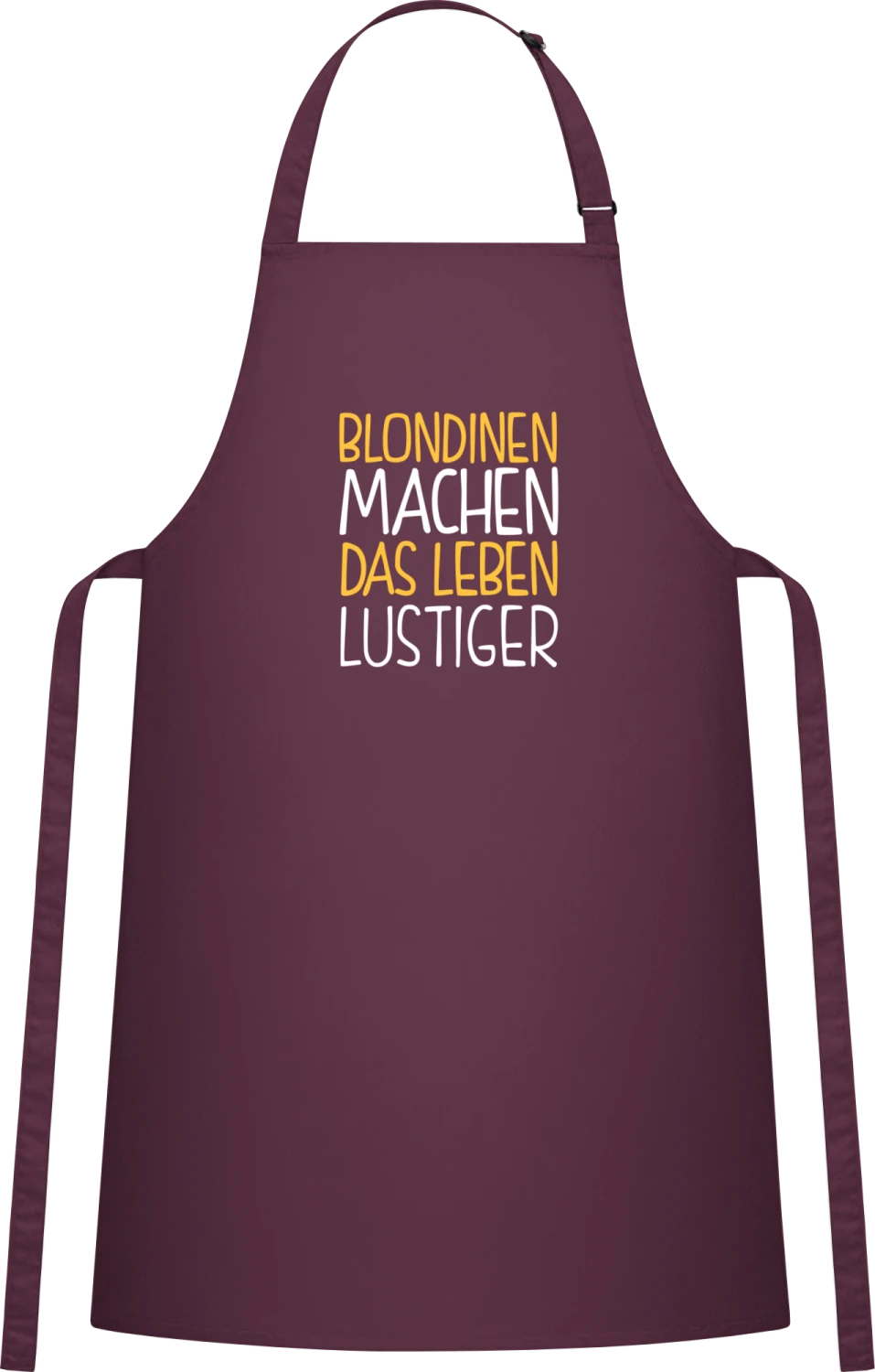 Blondinen machen das Leben lustiger - Aubergine Cotton Bib Apron - Front