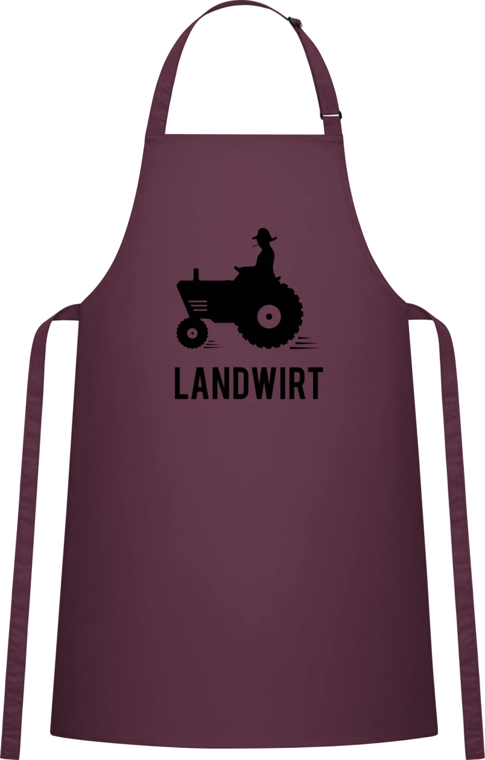 Landwirt mit Traktor - Aubergine Cotton Bib Apron - Front