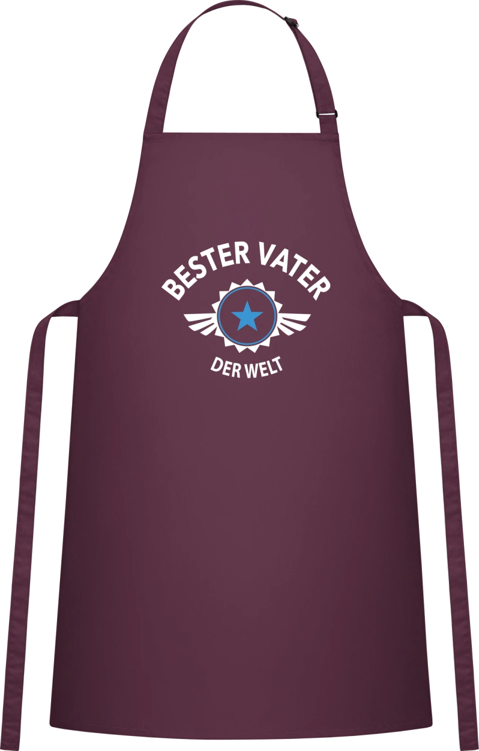 Bester Vater der Welt - Aubergine Cotton Bib Apron - Front