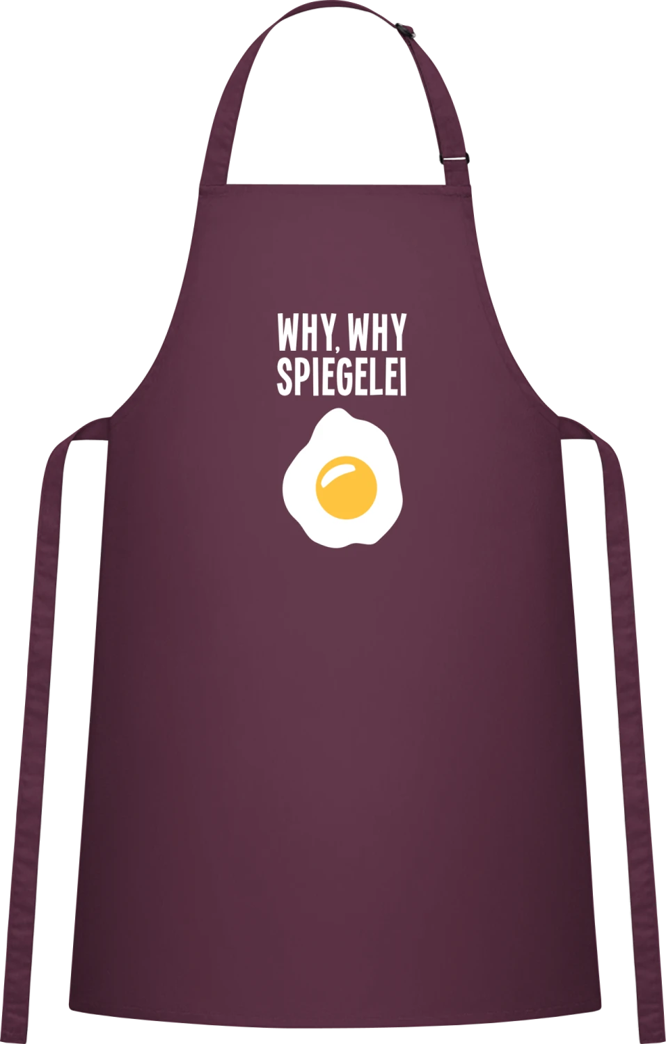 Why Why Spiegelei - Aubergine Cotton Bib Apron - Front