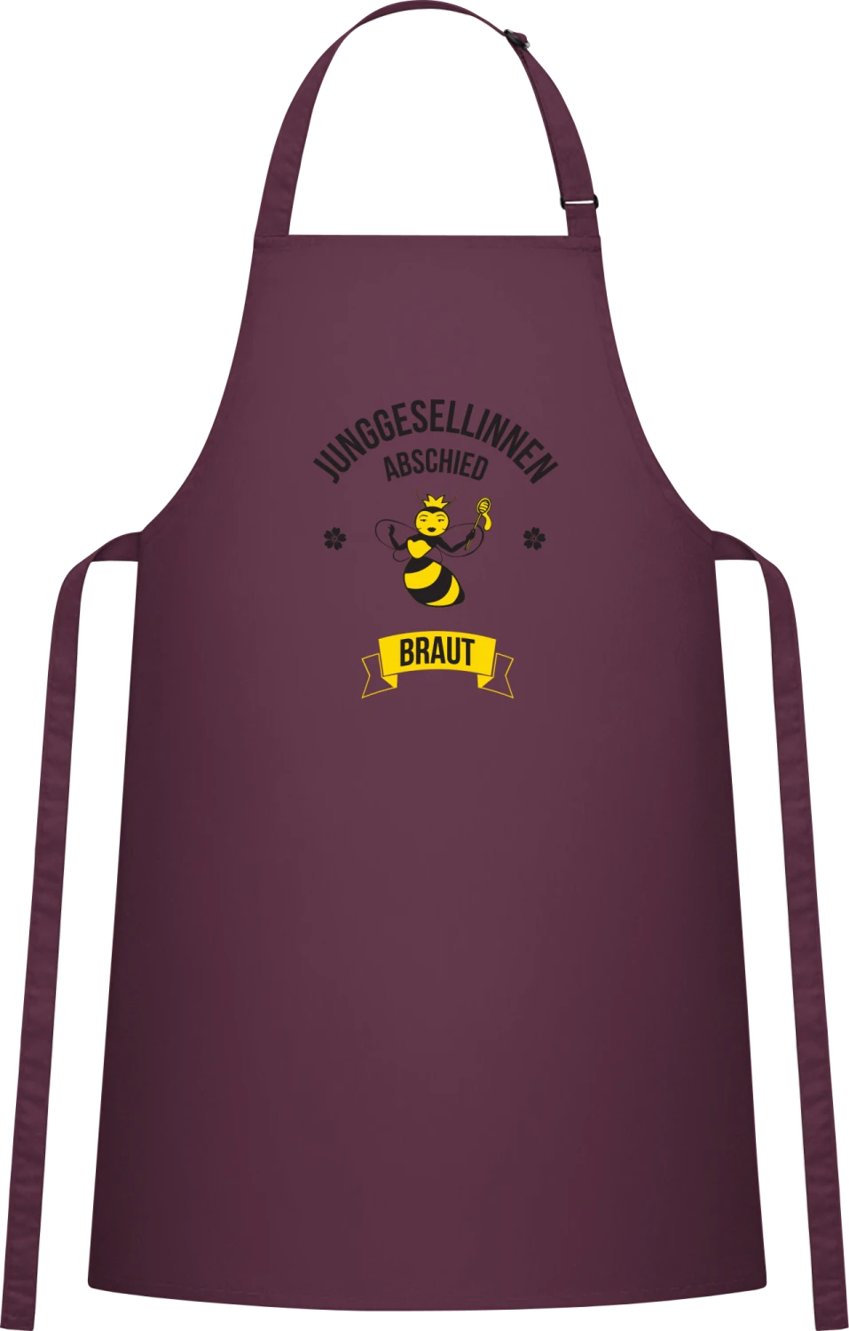 Junggesellinnenabschied Braut - Aubergine Cotton Bib Apron - Front