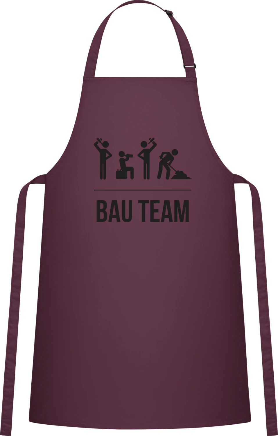 Bau Team - Aubergine Cotton Bib Apron - Front