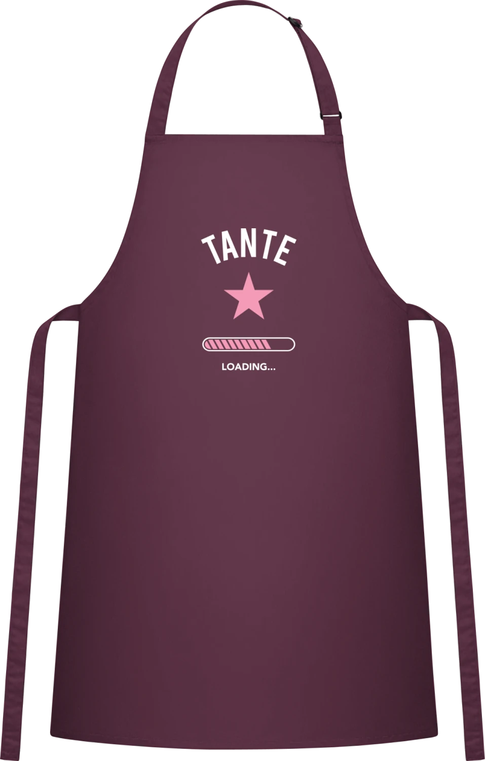 Werdende Tante Loading - Aubergine Cotton Bib Apron - Front