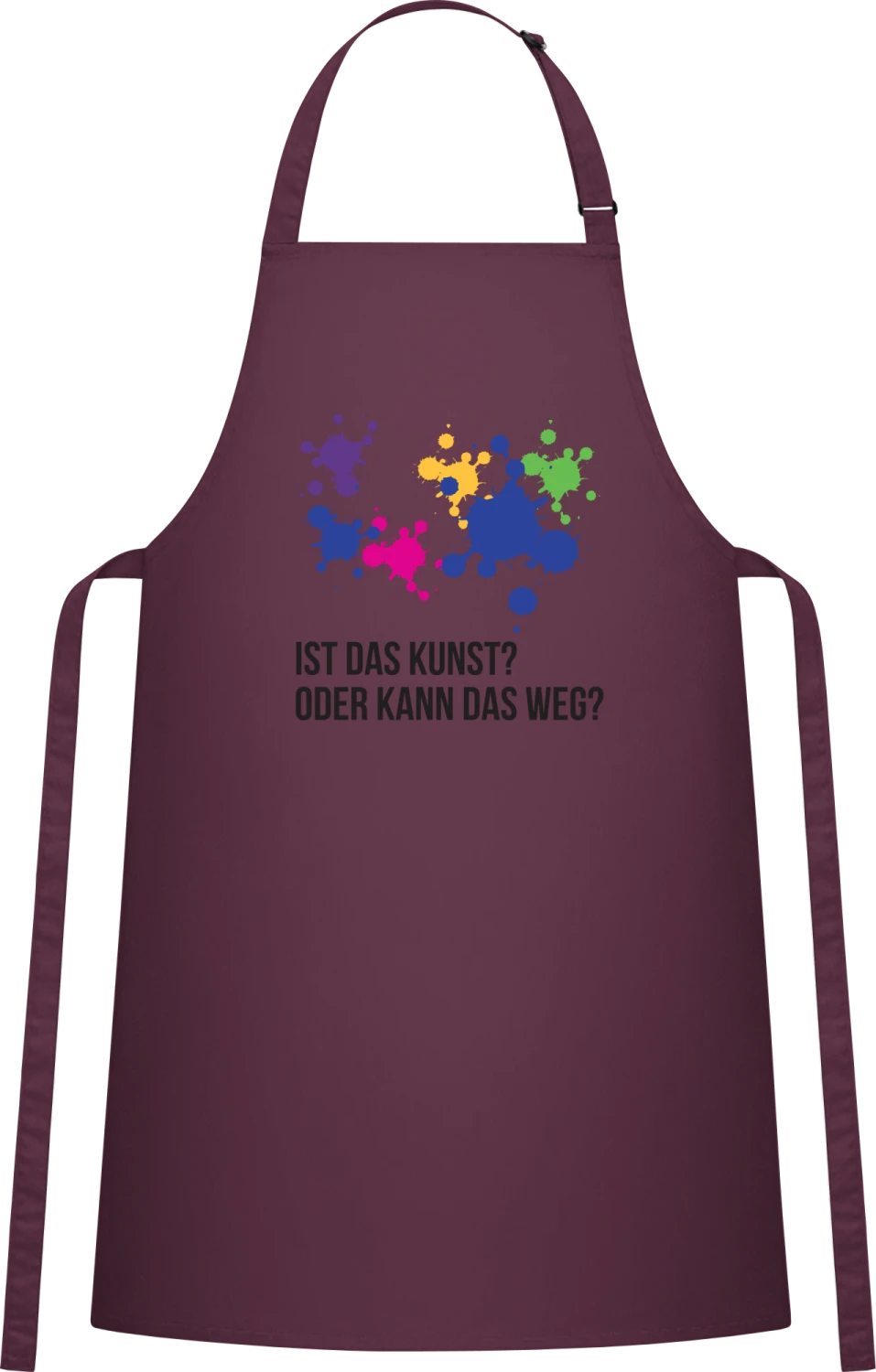 Ist das Kunst oder kann das weg - Aubergine Cotton Bib Apron - Front