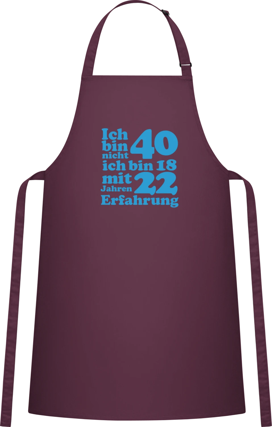 40 Geburtstag - Aubergine Cotton Bib Apron - Front