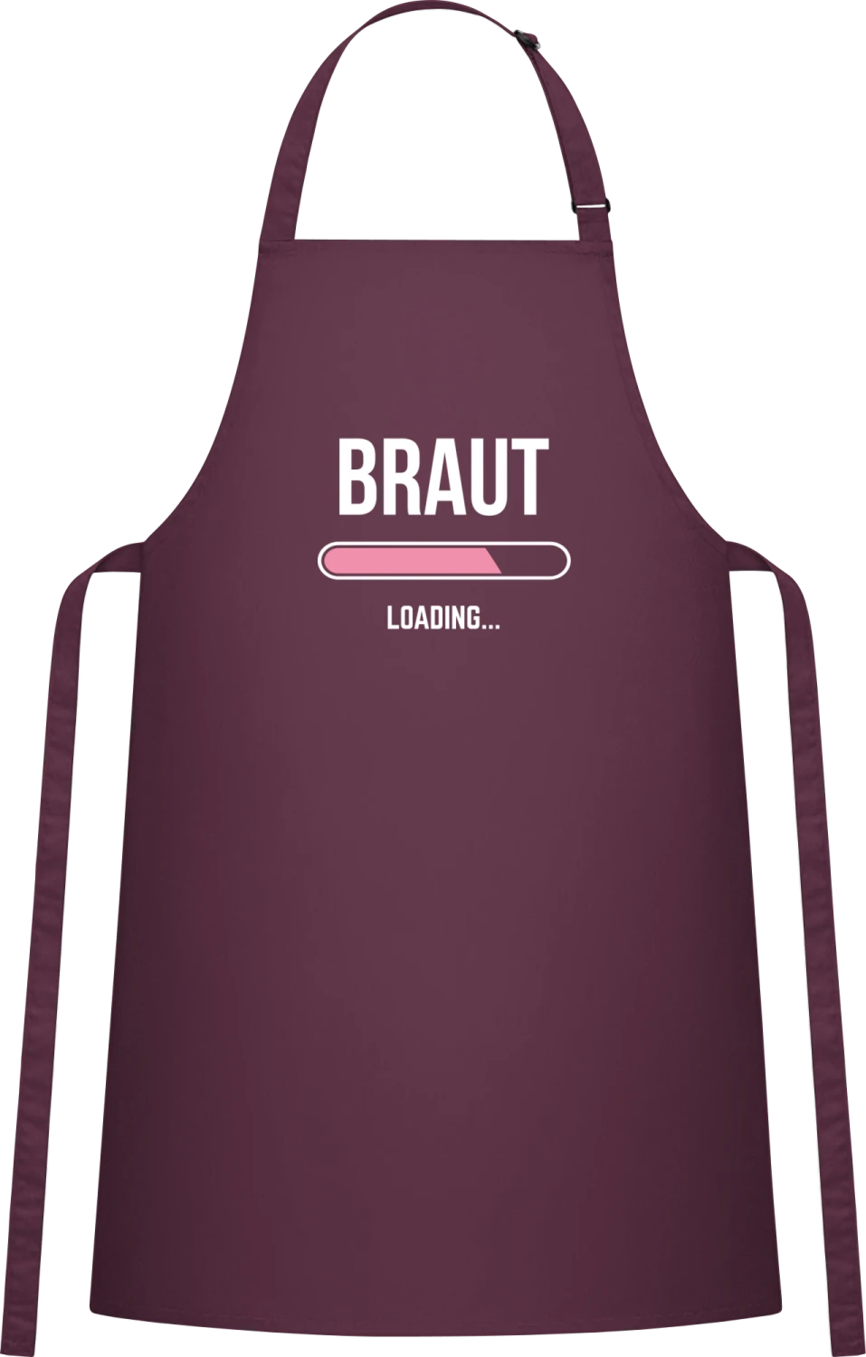 Braut loading - Aubergine Cotton Bib Apron - Front