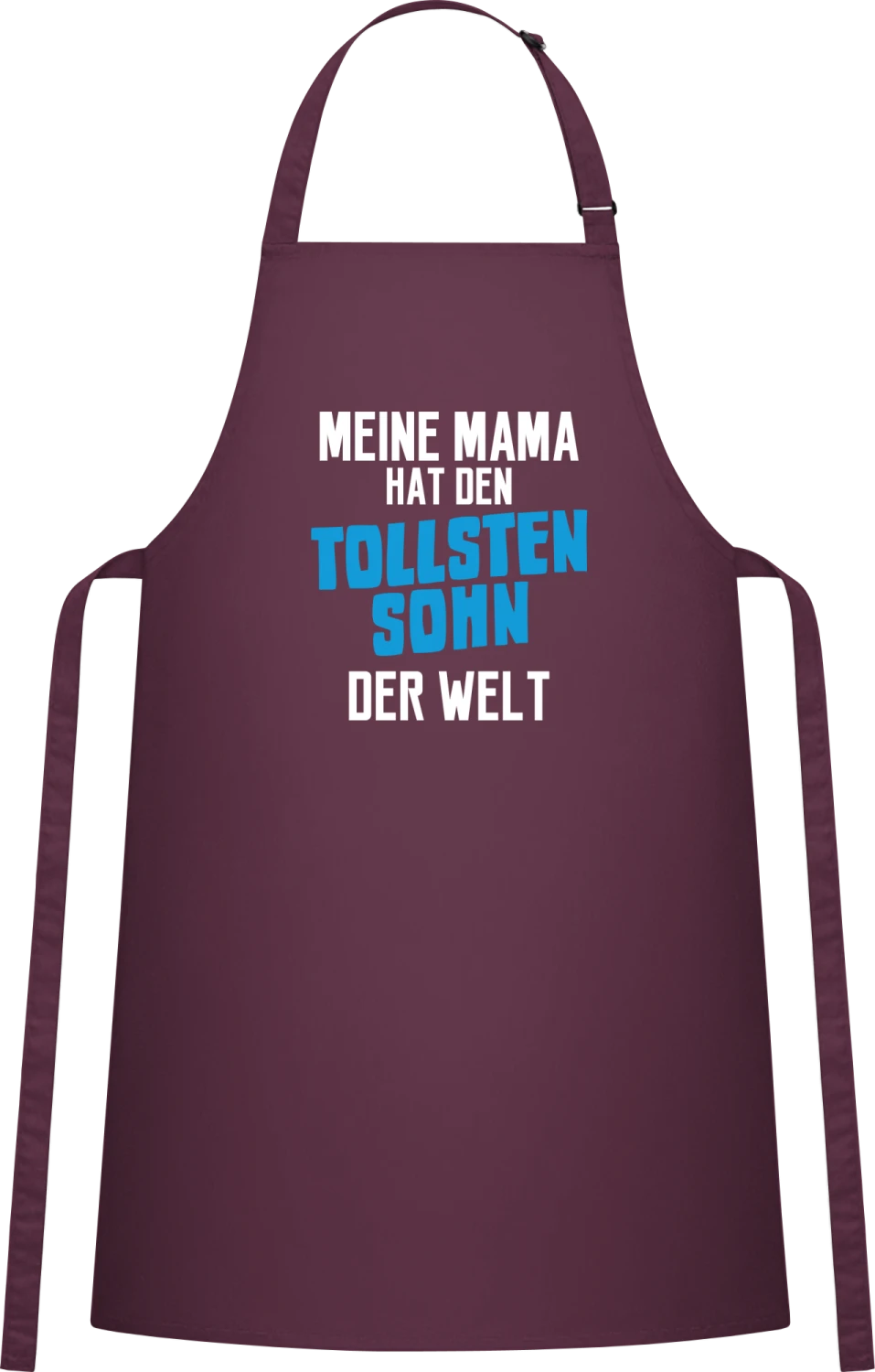 Meine Mama hat den tollsten Sohn der Welt - Aubergine Cotton Bib Apron - Front