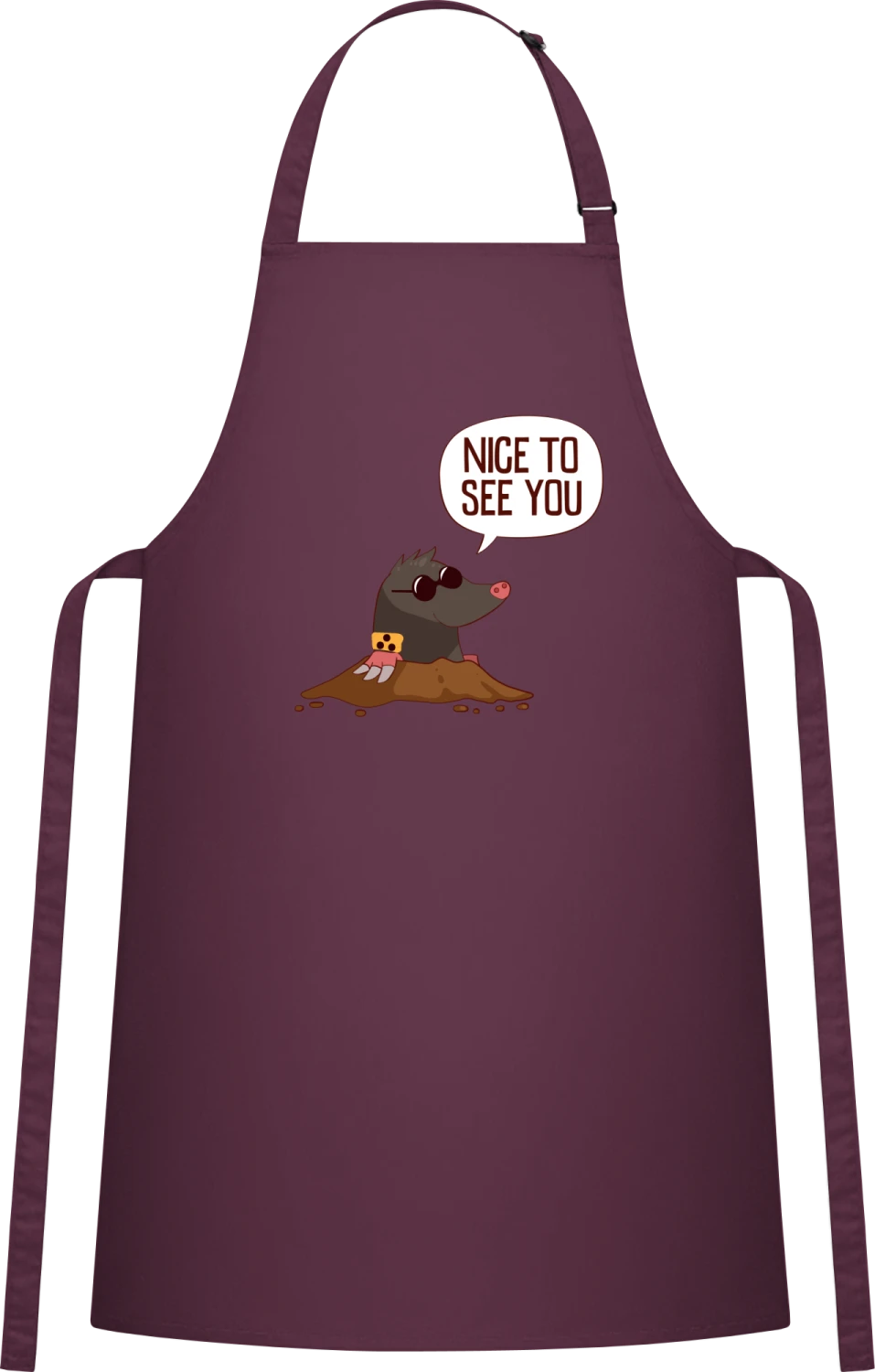 69 Porn University - Aubergine Cotton Bib Apron - Front