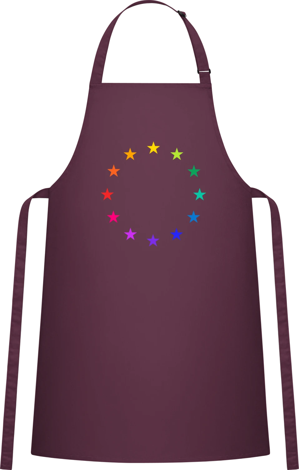 Rainbow EU - Aubergine Cotton Bib Apron - Front