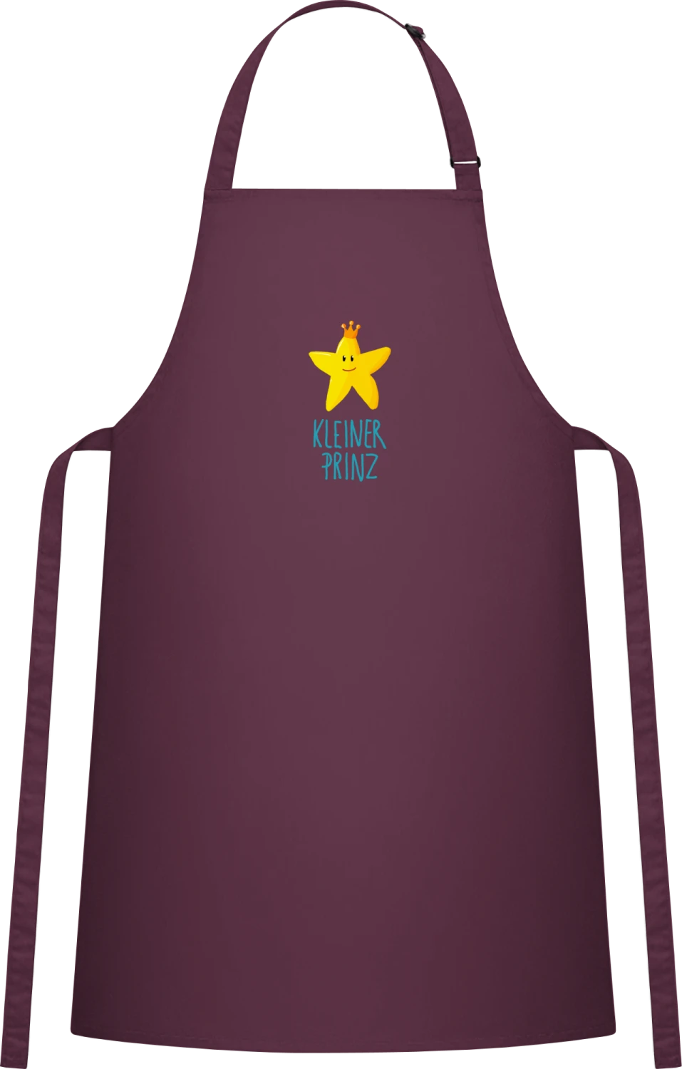 Kleine Prinz Stern - Aubergine Cotton Bib Apron - Front