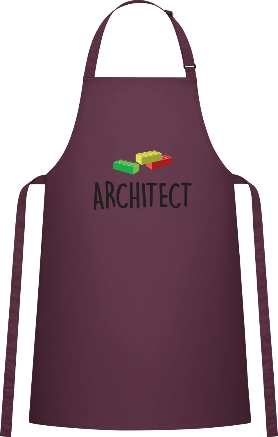 Architect To Be - Aubergine Cotton Bib Apron - Front